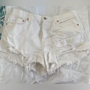 White jean shorts